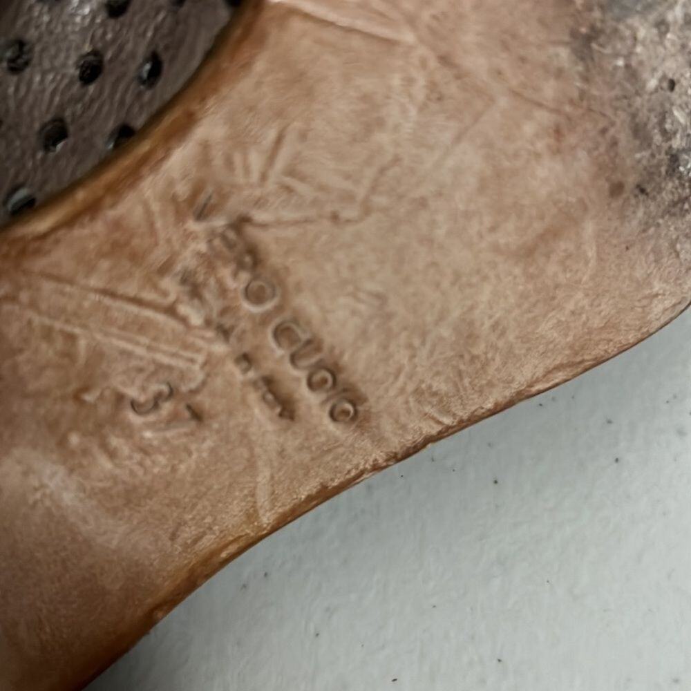 275 CENTRAL PERFORATED BOOTIE TAUPE LEATHER PEEK‎ TOE SANDALS SIZE 37 - Picture 7 of 7